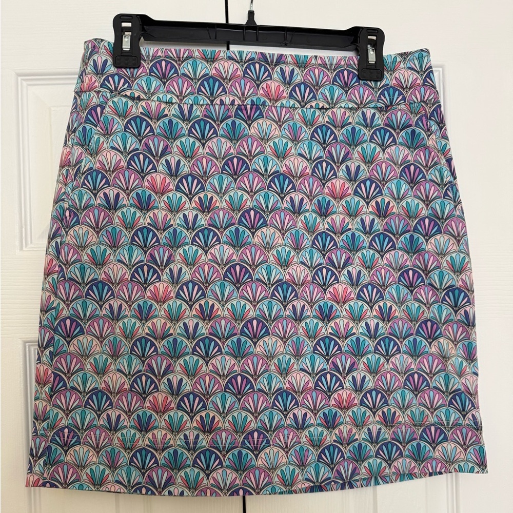 Talbots Blue Print Skirt, Size 8P